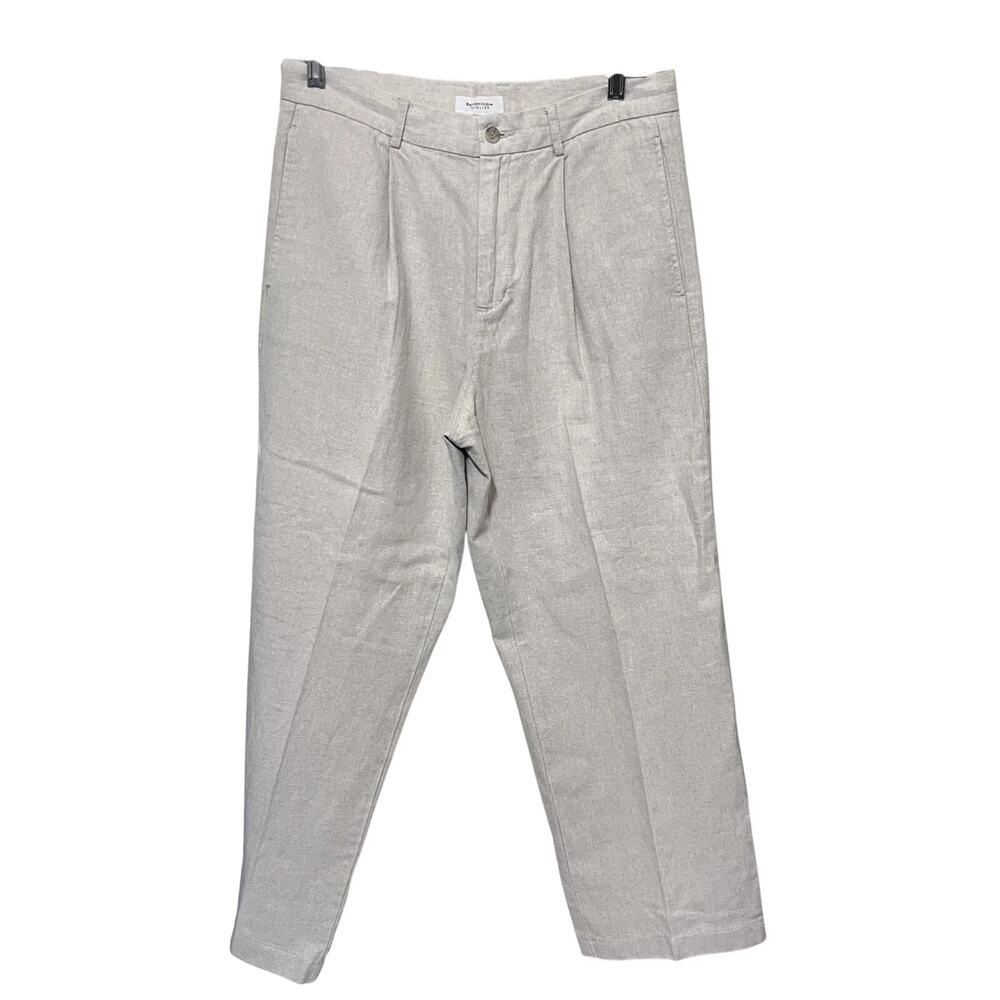 British India linen blend pants womens sz 10/30 Traveller Chino pleated trousers